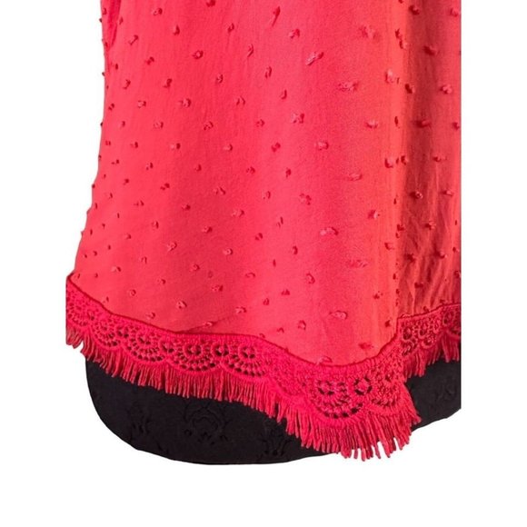 Collective Concepts Red w/ Fringe Tank Top Women’s Size M - Picture 5 of 8